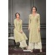 Olive Green Designer Munga Silk Palazzo Salwar Suit