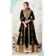 Black Heavy Embroidered Designer Faux Georgette Anarkali Suit