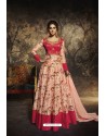 Peach Heavy Embroidered Gown Style Designer Anarkali Suit