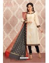 Off White Elegant Look Designer Churidar Salwar Suit