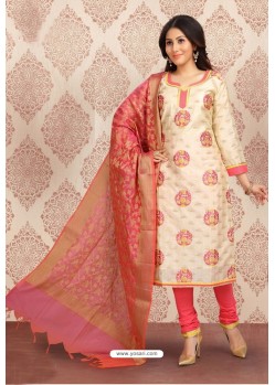 Off White Elegant Look Designer Churidar Salwar Suit