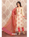 Off White Elegant Look Designer Churidar Salwar Suit