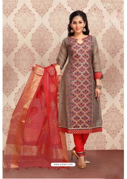 Light Brown Elegant Look Designer Churidar Salwar Suit