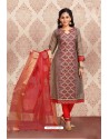 Light Brown Elegant Look Designer Churidar Salwar Suit