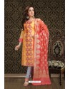 Yellow Trendy Latest Designer Churidar Salwar Suit