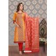 Yellow Trendy Latest Designer Churidar Salwar Suit