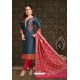 Teal Blue Trendy Latest Designer Churidar Salwar Suit