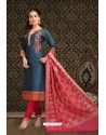 Teal Blue Trendy Latest Designer Churidar Salwar Suit