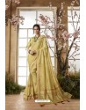 Lemon Glossy Dolla Silk Party Wear Sari