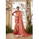 Light Orange Glossy Dolla Silk Party Wear Sari