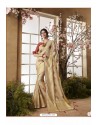 Light Beige Glossy Dolla Silk Party Wear Sari