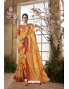 Mustard Glossy Dolla Silk Party Wear Sari