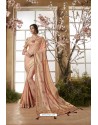 Light Beige Glossy Dolla Silk Party Wear Sari