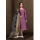 Purple Embroidered Designer Chanderi Silk Churidar Salwar Suit
