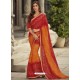 Red Designer Chiffon Silk Party Wear Sari