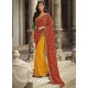 Yellow Designer Chiffon Silk Party Wear Sari
