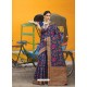 Navy Blue Designer Party Wear Silk Blend Sari