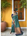 Navy Blue Designer Party Wear Silk Blend Sari