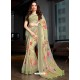Olive Green Designer Casual Wear Cotton Linen Sari