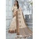 Off White Designer Casual Wear Raw Silk Sari