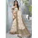 Elegant Off White Designer Casual Wear Raw Silk Sari