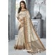 Sizzling Off White Designer Casual Wear Raw Silk Sari