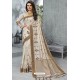 Elegant Off White Designer Casual Wear Raw Silk Sari