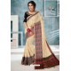 Light Beige Designer Cotton Silk Party Wear Sari