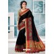 Black Designer Cotton Silk Party Wear Sari