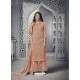 Light Orange Heavy Net Designer Party Wear Palazzo Salwar Suit