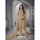 Beige Heavy Net Designer Party Wear Palazzo Salwar Suit