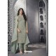 Grayish Green Heavy Net Designer Party Wear Palazzo Salwar Suit