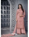 Pink Heavy Net Designer Party Wear Palazzo Salwar Suit