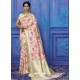 Marvelous Off White Designer Casual Wear Silk Sari