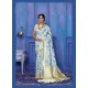 Ravishing Off White Designer Casual Wear Silk Sari