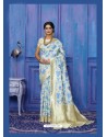 Ravishing Off White Designer Casual Wear Silk Sari