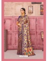 Navy Blue Designer Classic Wear Silk Sari