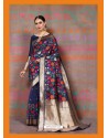 Navy Blue Designer Classic Wear Silk Sari