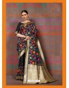 Black Designer Classic Wear Silk Sari