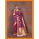 Medium Violet Designer Classic Wear Silk Sari