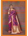 Medium Violet Designer Classic Wear Silk Sari