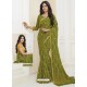 Mehendi Designer Casual Wear Chiffon Sari With Double Blouse