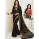 Black Designer Casual Wear Chiffon Sari With Double Blouse