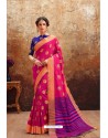 Rani Heavy Embroidered Designer Art Silk Sari