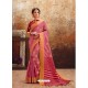 Light Pink Heavy Embroidered Designer Art Silk Sari