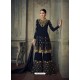 Navy Blue Heavy Embroidered Pure Georgette Designer Sharara Suit