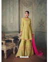 Green Heavy Embroidered Pure Georgette Designer Sharara Suit