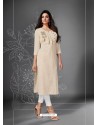 Partywear Designer Off White South Handloom Fancy Kurti