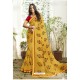 Yellow Designer Heavy Georgette Casual Wear Sari