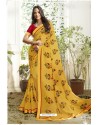 Yellow Designer Heavy Georgette Casual Wear Sari